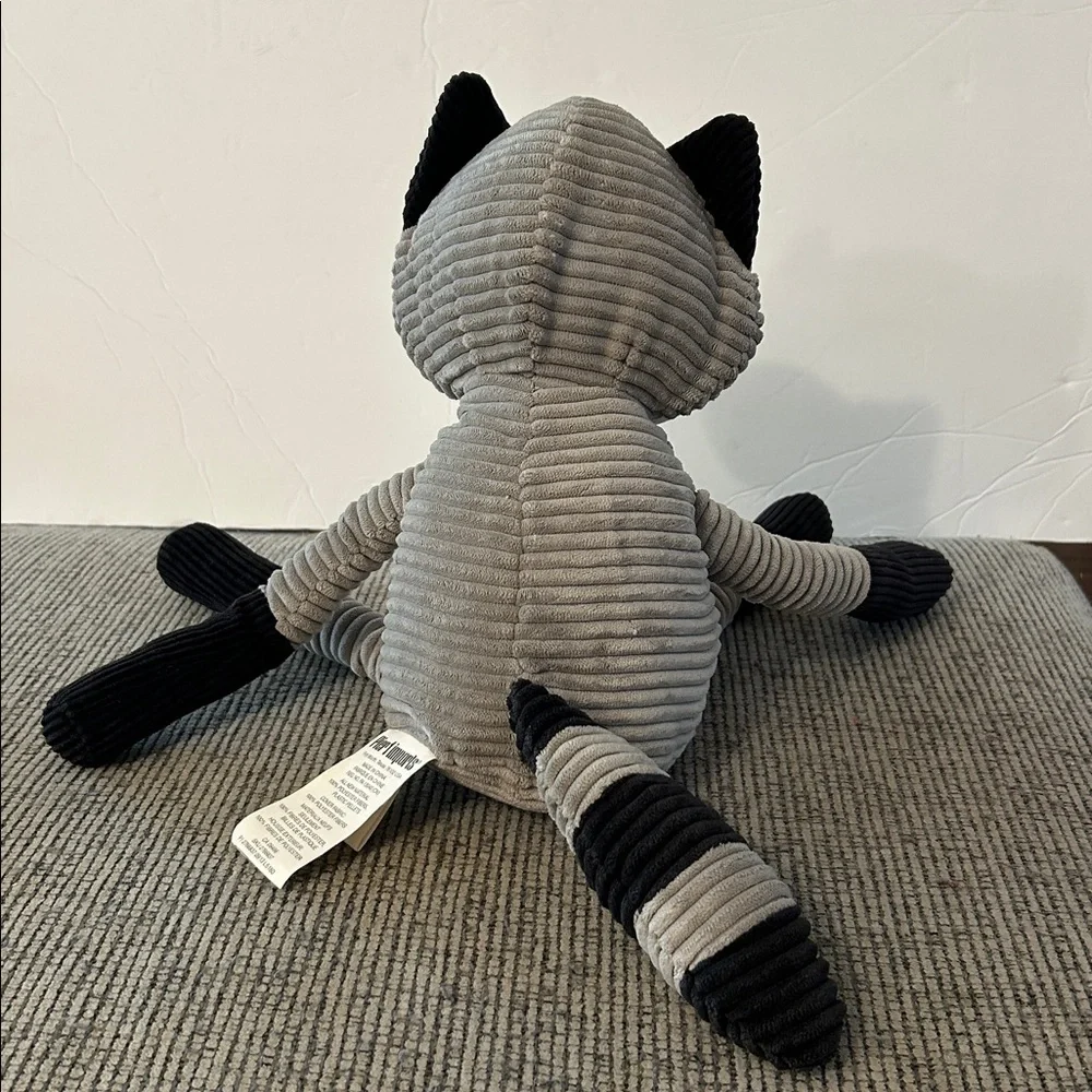 Pier 1 imports raccoon ribbed Plush Toy decoration soft cuddly poseable plushie